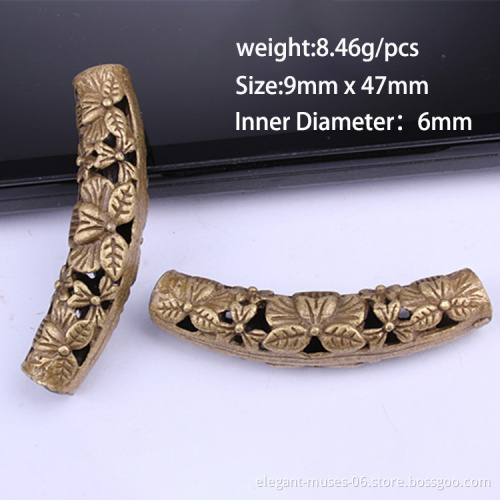 Wholesale Fashion DIY  hollow alloy bend Jewelry beaded dreadlocks retro carved metal Ring hair accessories for braids